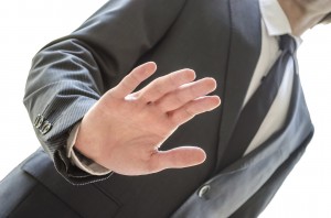 Man refusing an offer