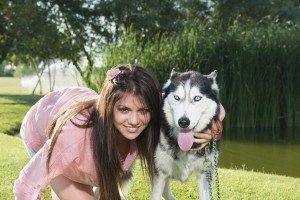 girl and her husky