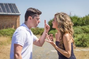 Couple having argument in quarrel