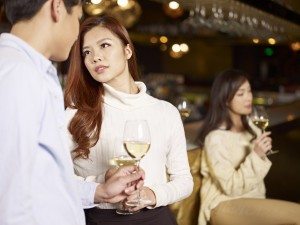 young lovers in bar