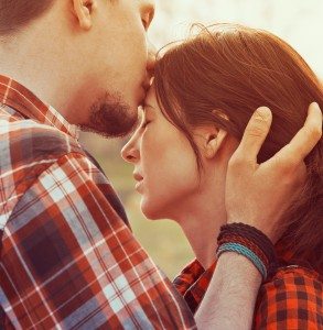 Close-up image of couple in love