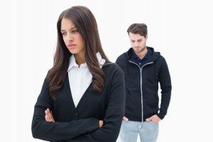 Unhappy couple not speaking to each other