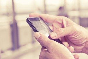 man checking his phone