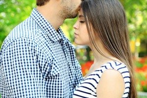 Happy young couple outdoors