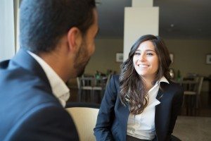 Business couple with tablet