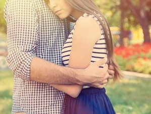 Happy young couple outdoors