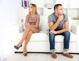 Young couple in quarrel at home