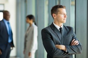 thoughtful businessman in office
