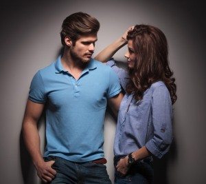 In love couple looking at each other