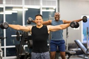 men doing dumbbell workout