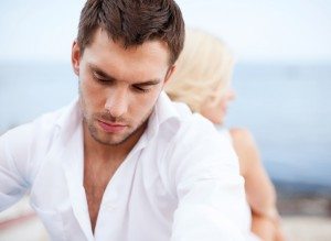 stressed man with man outside