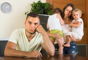 Family with kids having quarrel