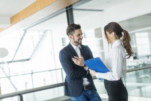 Young couple in the office