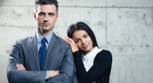 Portrait businessman and businesswoman together