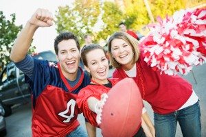 Tailgating: Three Friends Cheer For Favorite Team