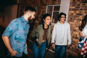 Multi-ethnic group of friends having fun at the party