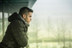 Handsome young man outdoor in winter